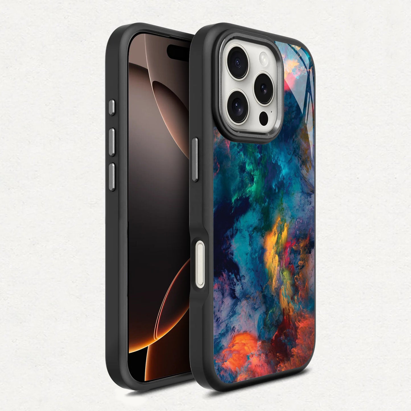 Mixed Colors with Orange Smoke 🎨🔥 Phone Case
