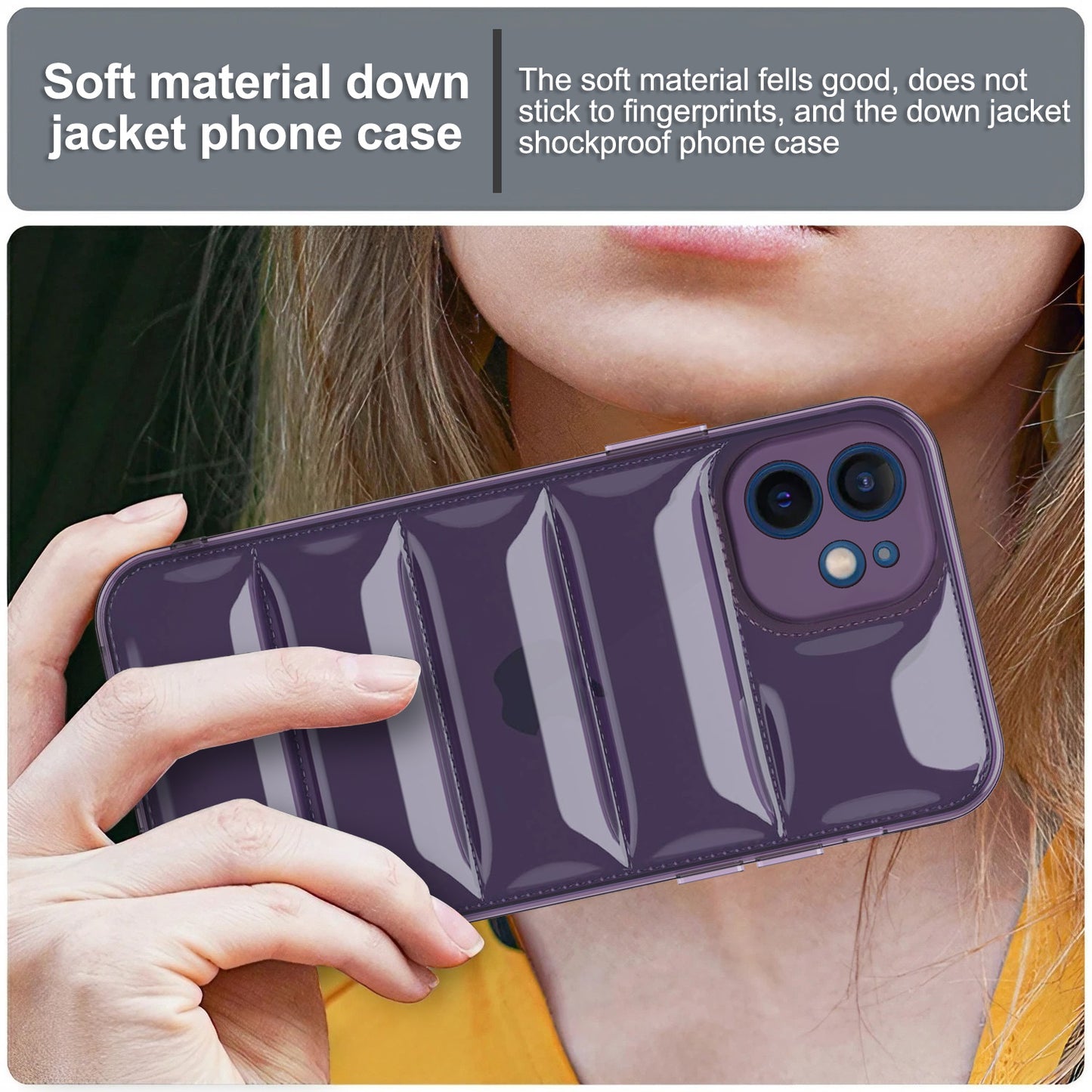 Ultra-Thin Transparent Puffer Back Cover for Apple iPhone 12
