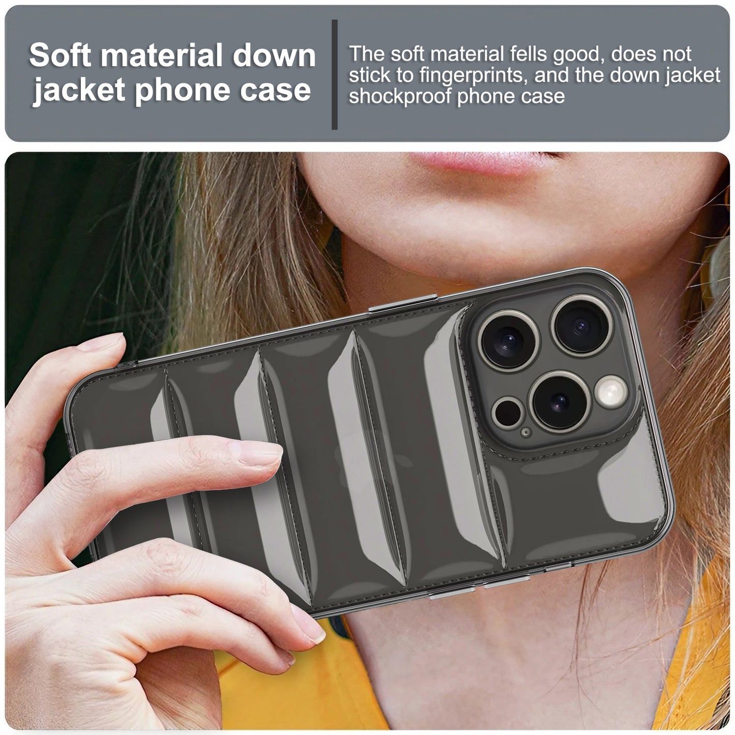 Ultra-Thin Transparent Puffer Back Cover for Apple iPhone 15 Pro