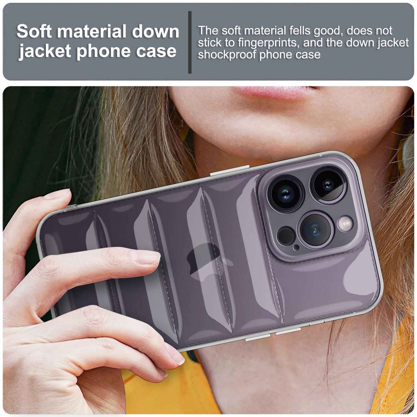 Ultra-Thin Transparent Puffer Back Cover for Apple iPhone 14 Pro