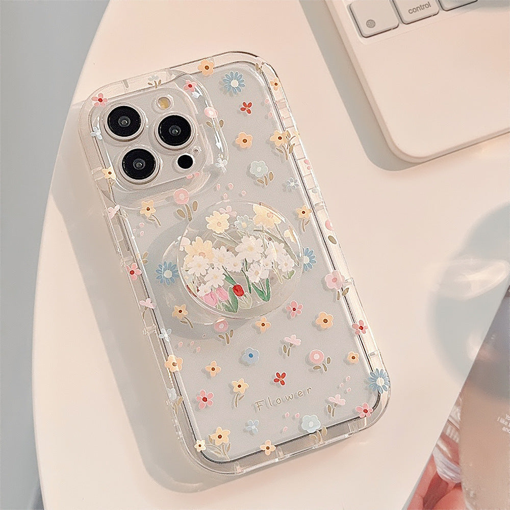 Floral Socket Phone Case With Phone Holder