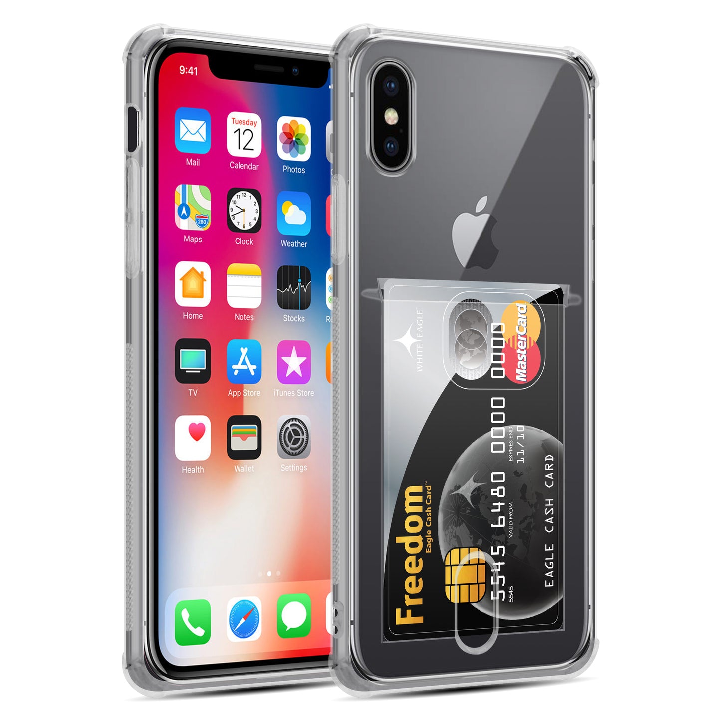 Card Holder Back Cover for Apple iPhone X