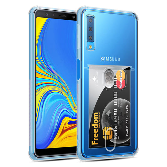 Card Holder Back Cover for Samsung Galaxy A7 2018