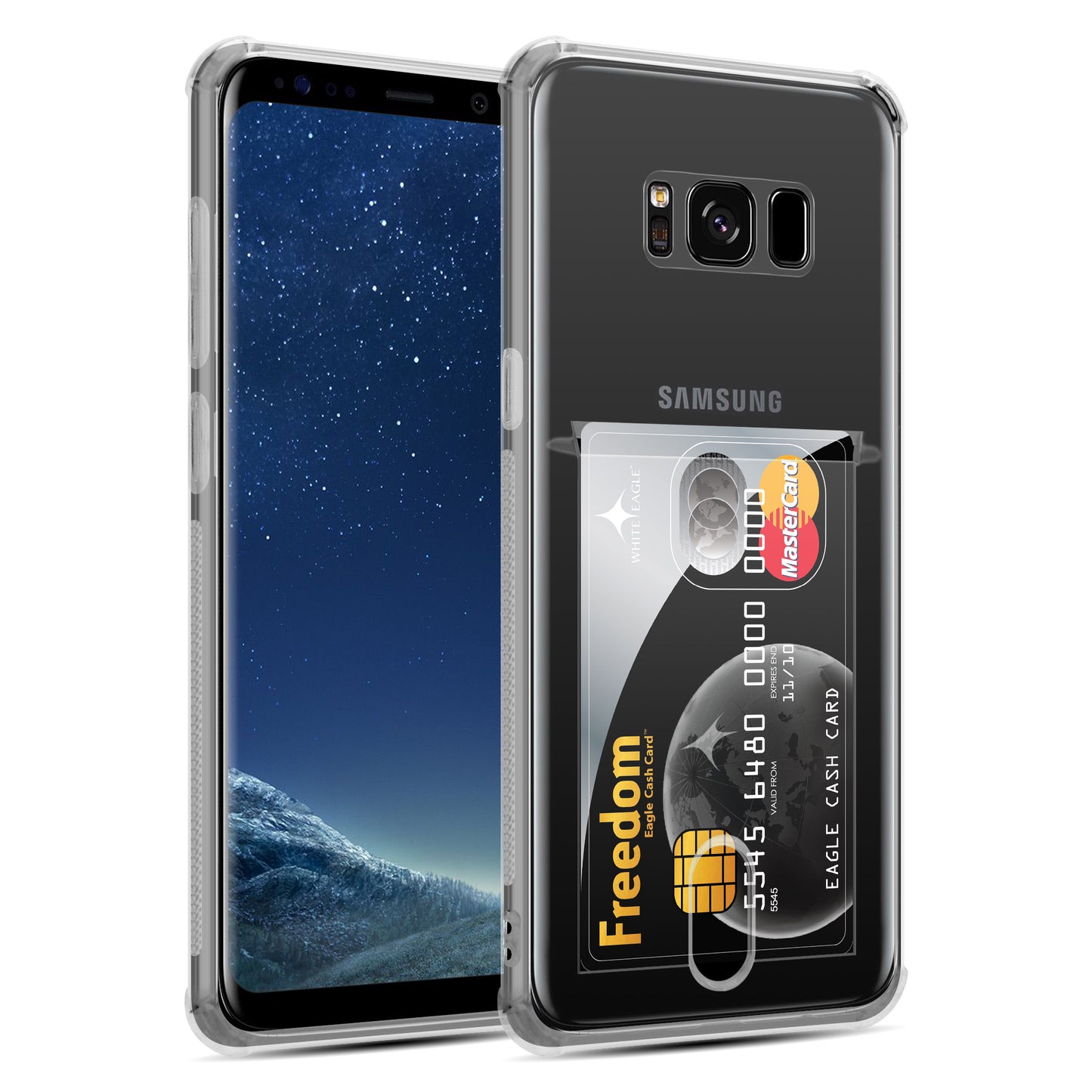 Card Holder Back Cover for Samsung Galaxy S8 Plus