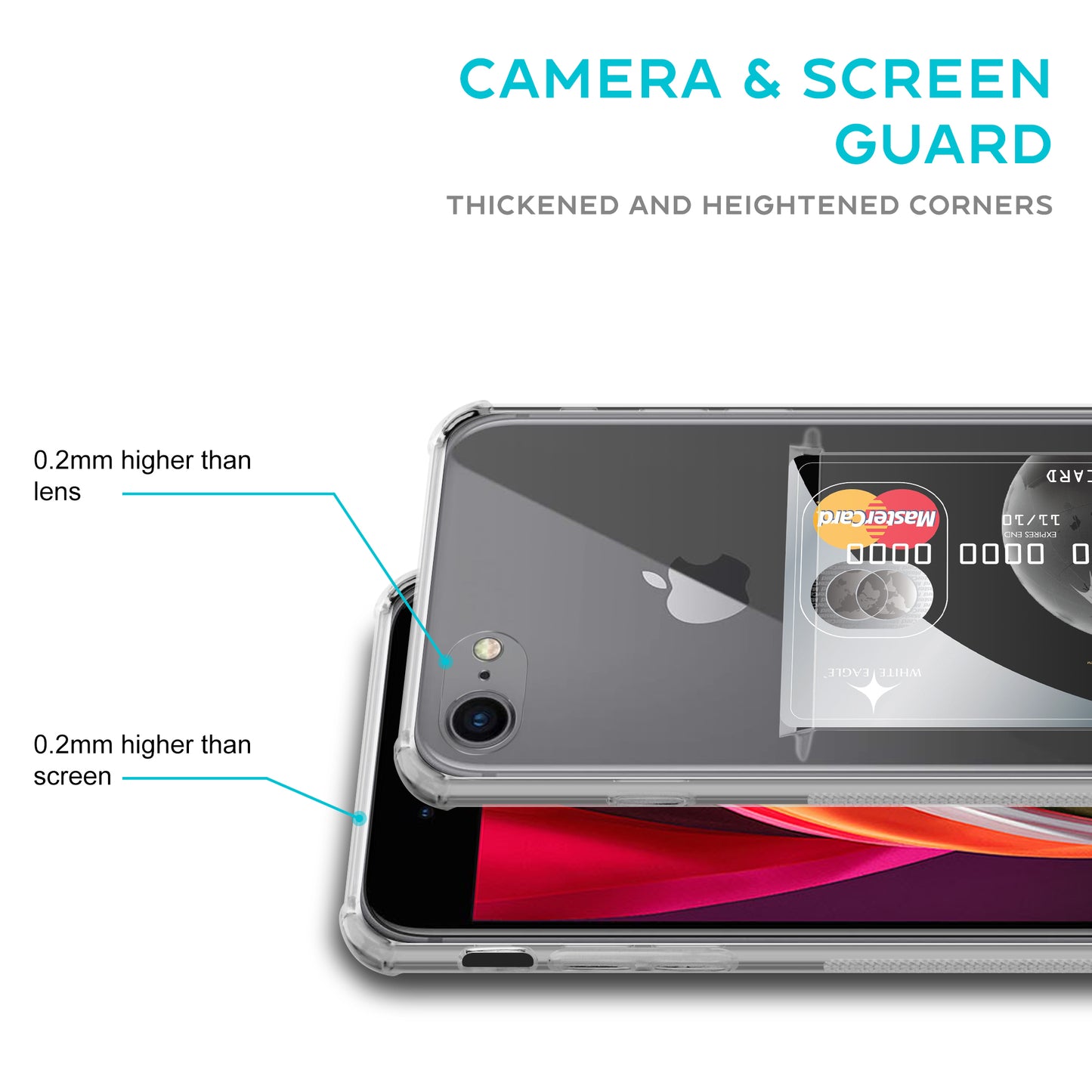 Card Holder Back Cover for Apple iPhone 8