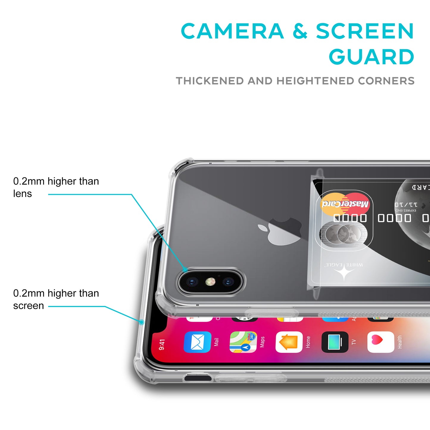 Card Holder Back Cover for Apple iPhone Xs