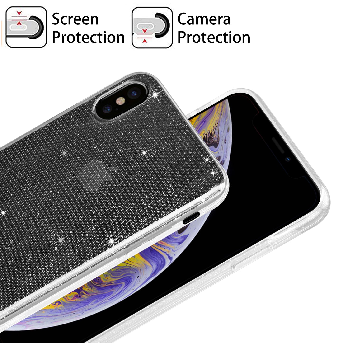 Liquid Crystal Glitter Back Cover for Apple iPhone Xs Max