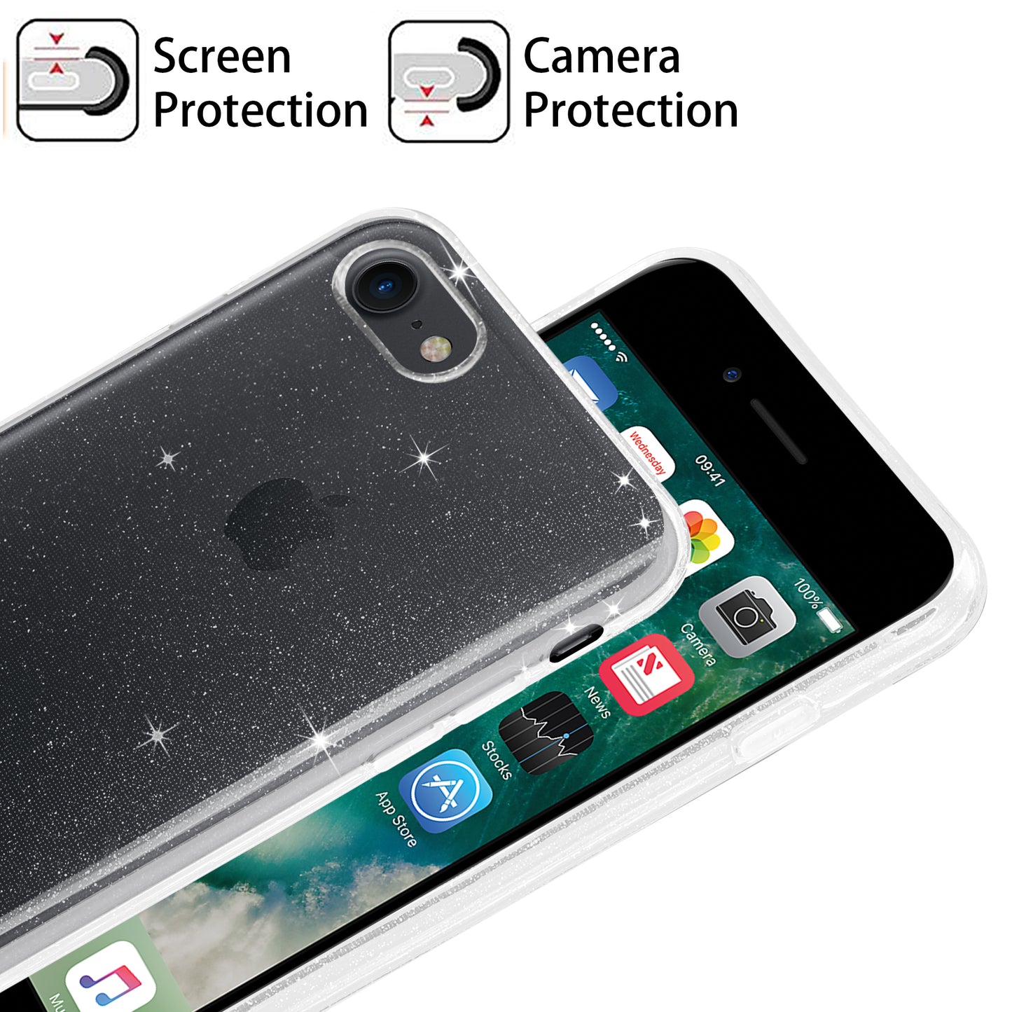 Liquid Crystal Glitter Back Cover for Apple iPhone 8