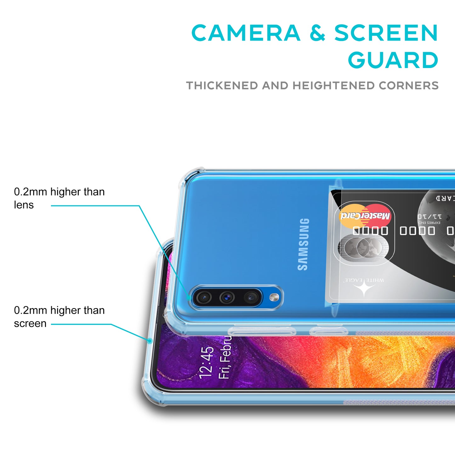 Card Holder Back Cover for Samsung Galaxy A50