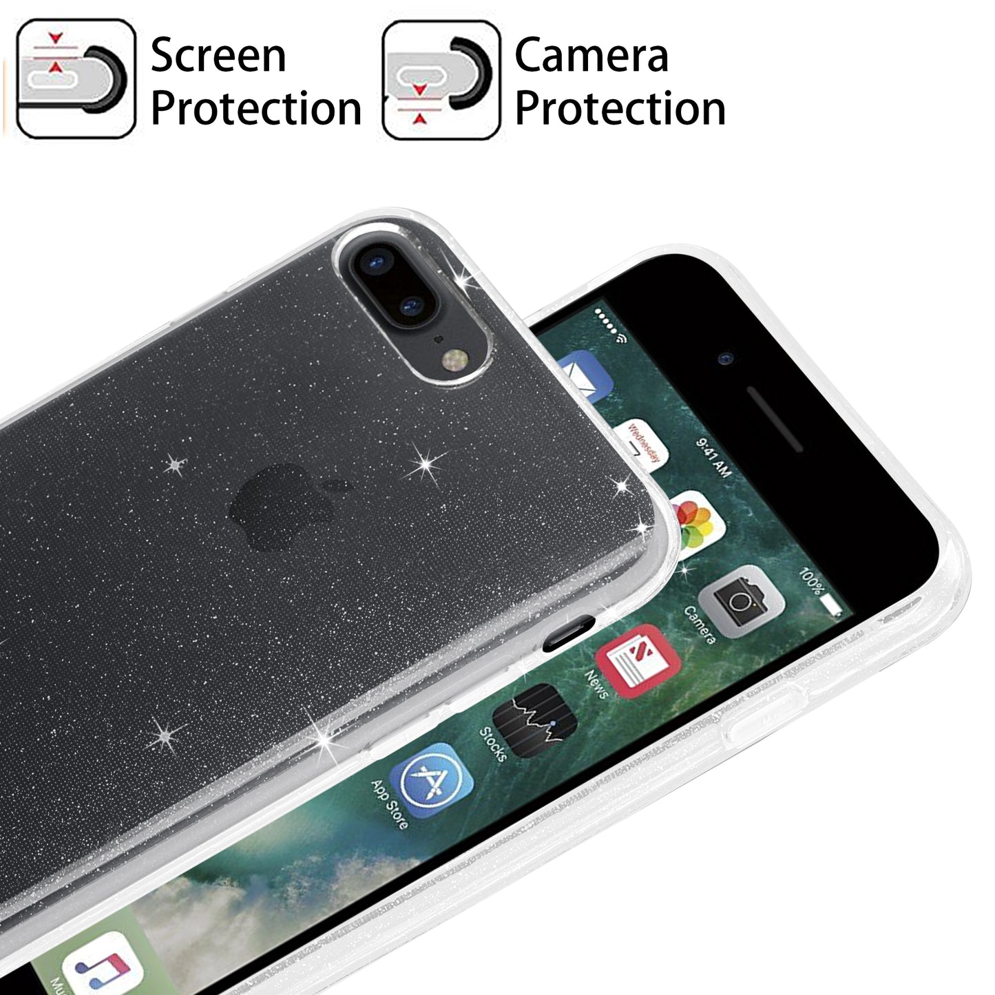 Liquid Crystal Glitter Back Cover for Apple iPhone 7 Plus