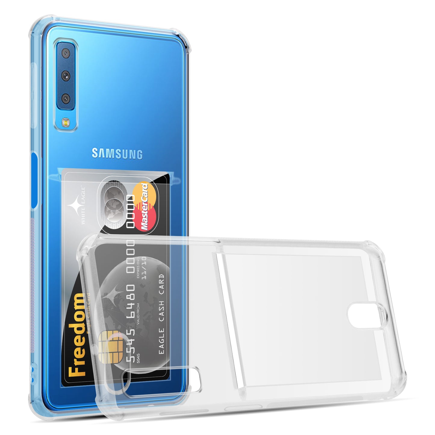 Card Holder Back Cover for Samsung Galaxy A7 2018