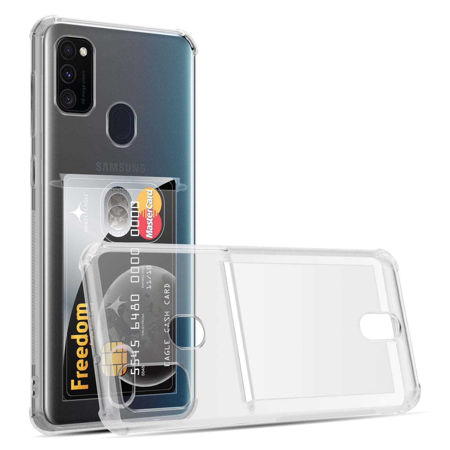Card Holder Back Cover for Samsung Galaxy M30s