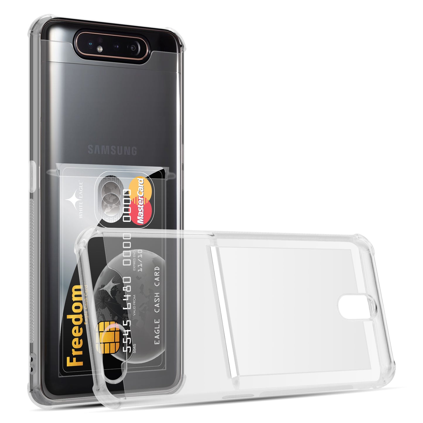 Card Holder Back Cover for Samsung Galaxy A80