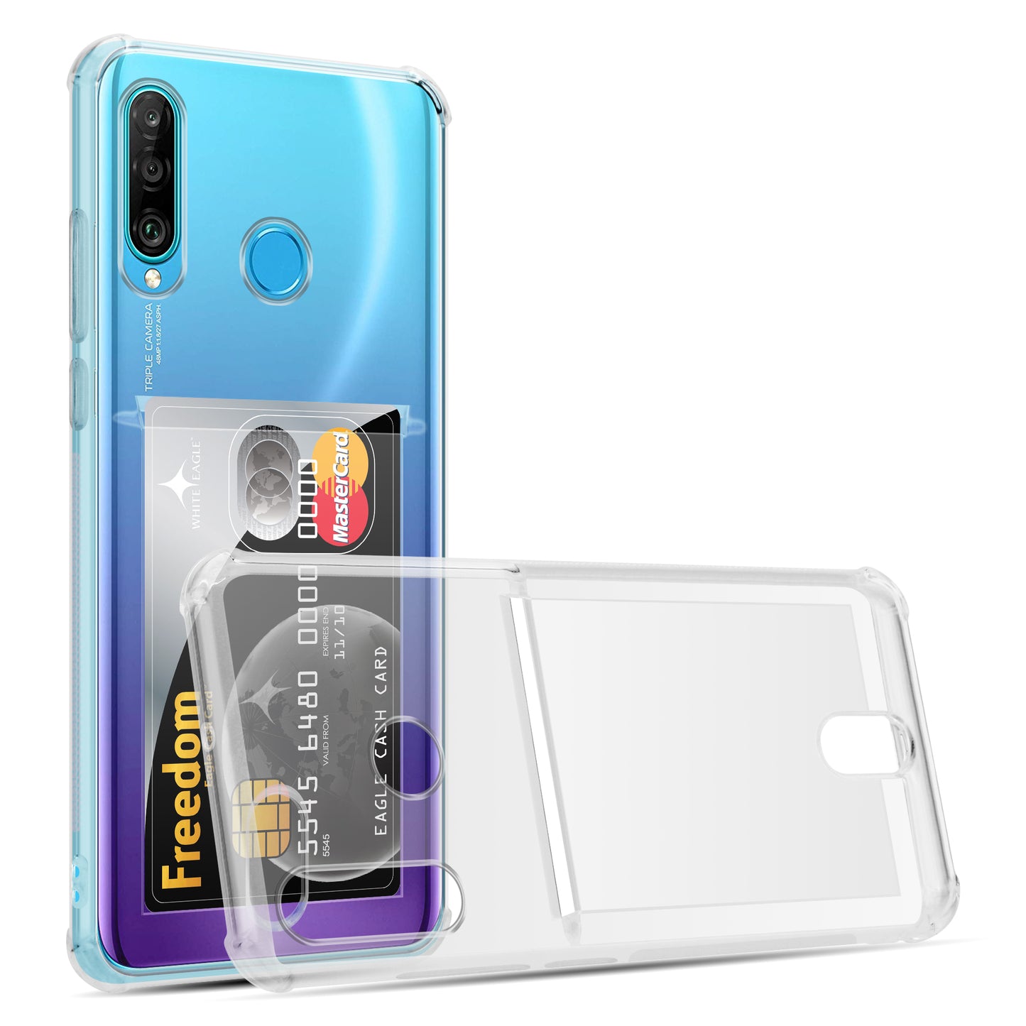 Card Holder Back Cover for Huawei P30 Lite