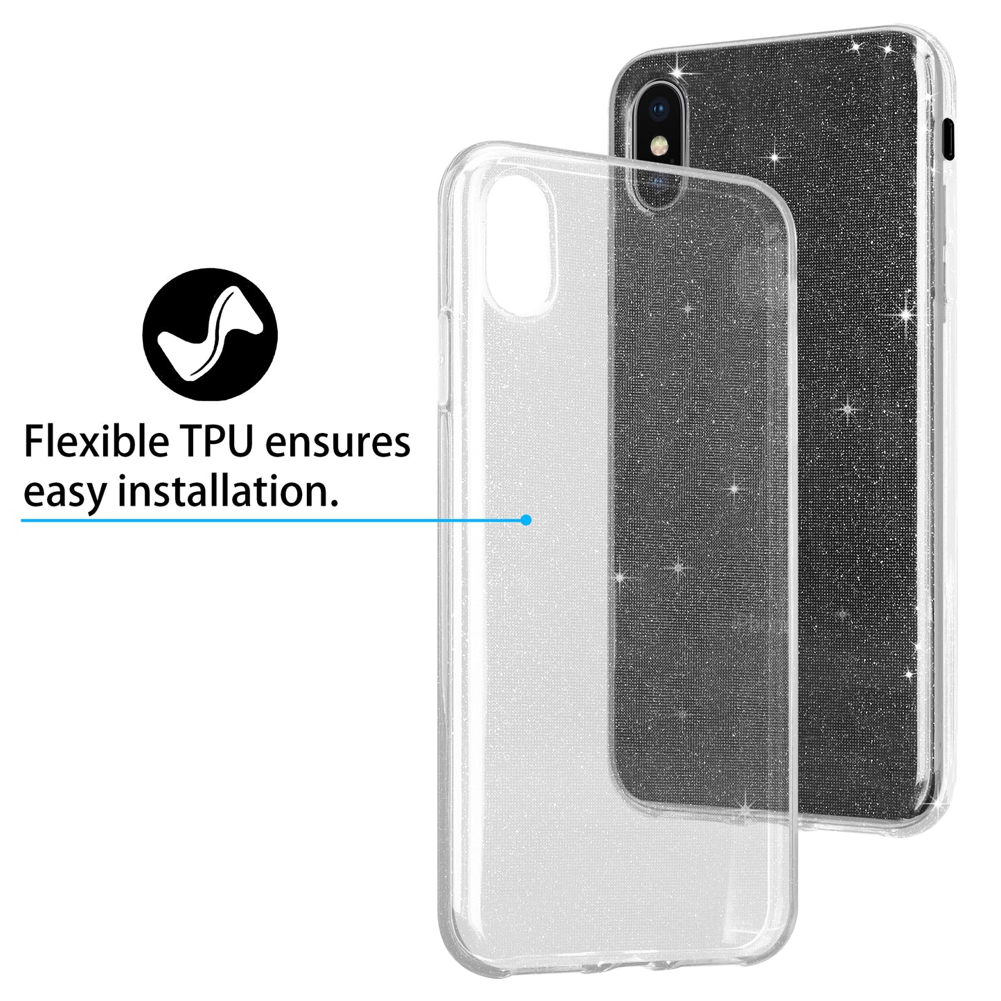 Liquid Crystal Glitter Back Cover for Apple iPhone Xs