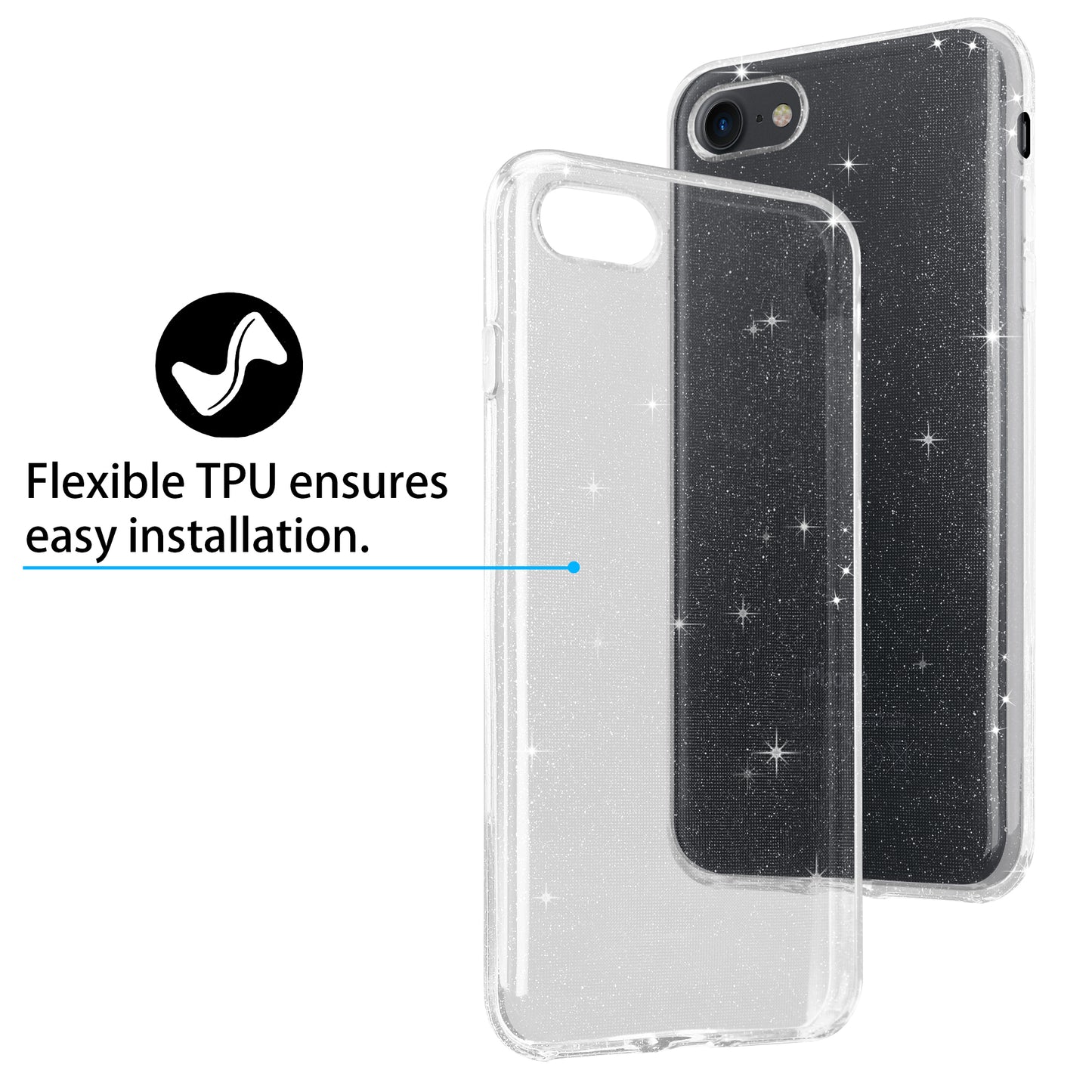 Liquid Crystal Glitter Back Cover for Apple iPhone 8