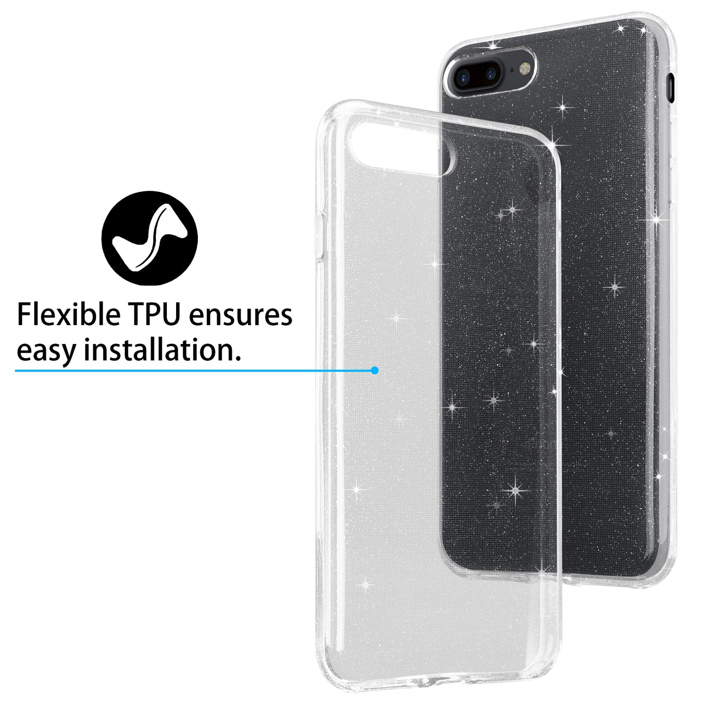 Liquid Crystal Glitter Back Cover for Apple iPhone 8 Plus