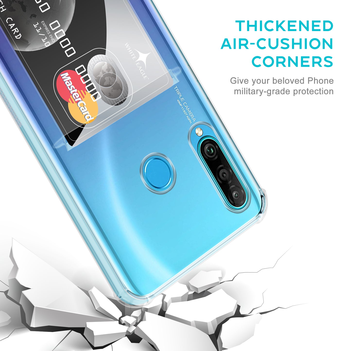 Card Holder Back Cover for Huawei P30 Lite