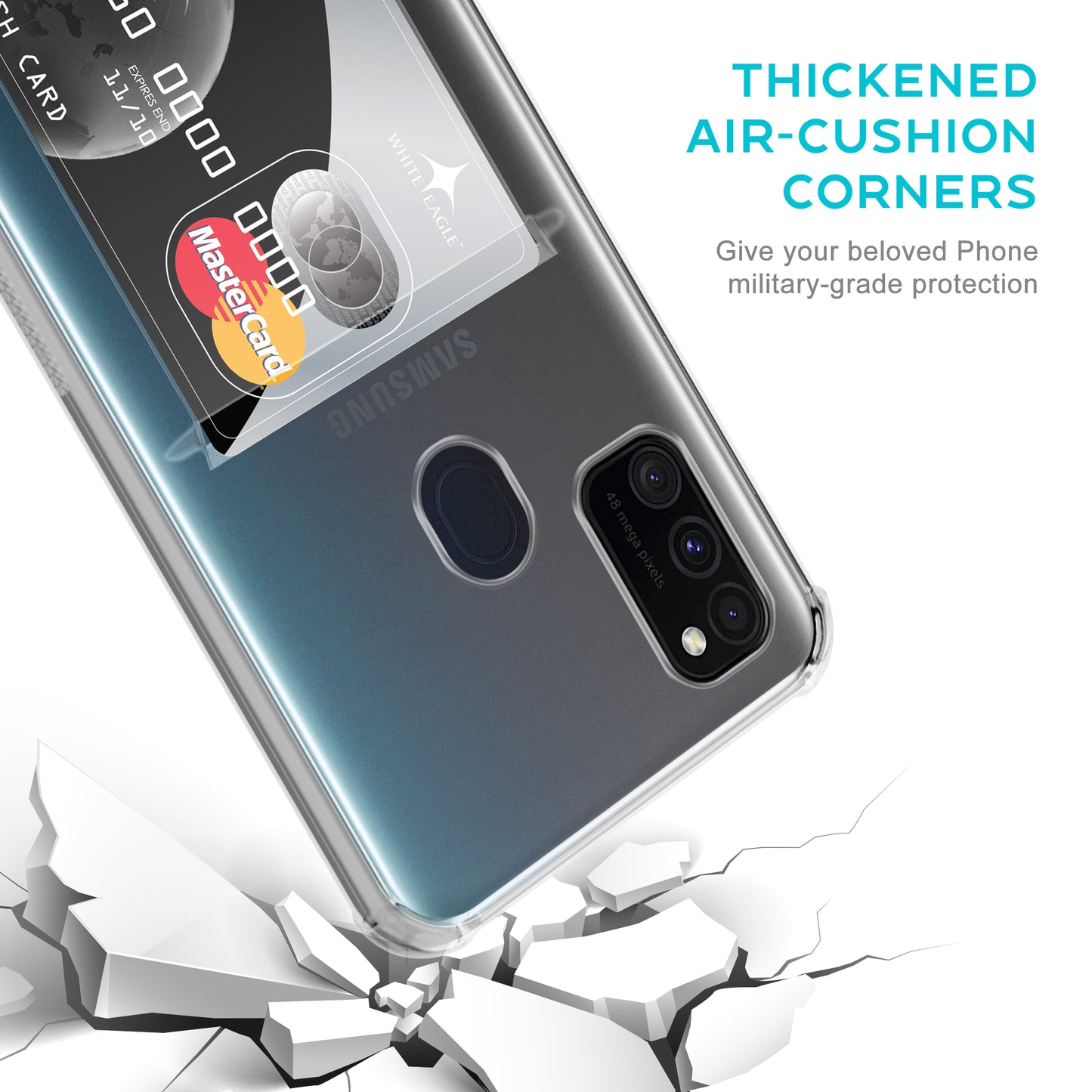 Card Holder Back Cover for Samsung Galaxy M30s