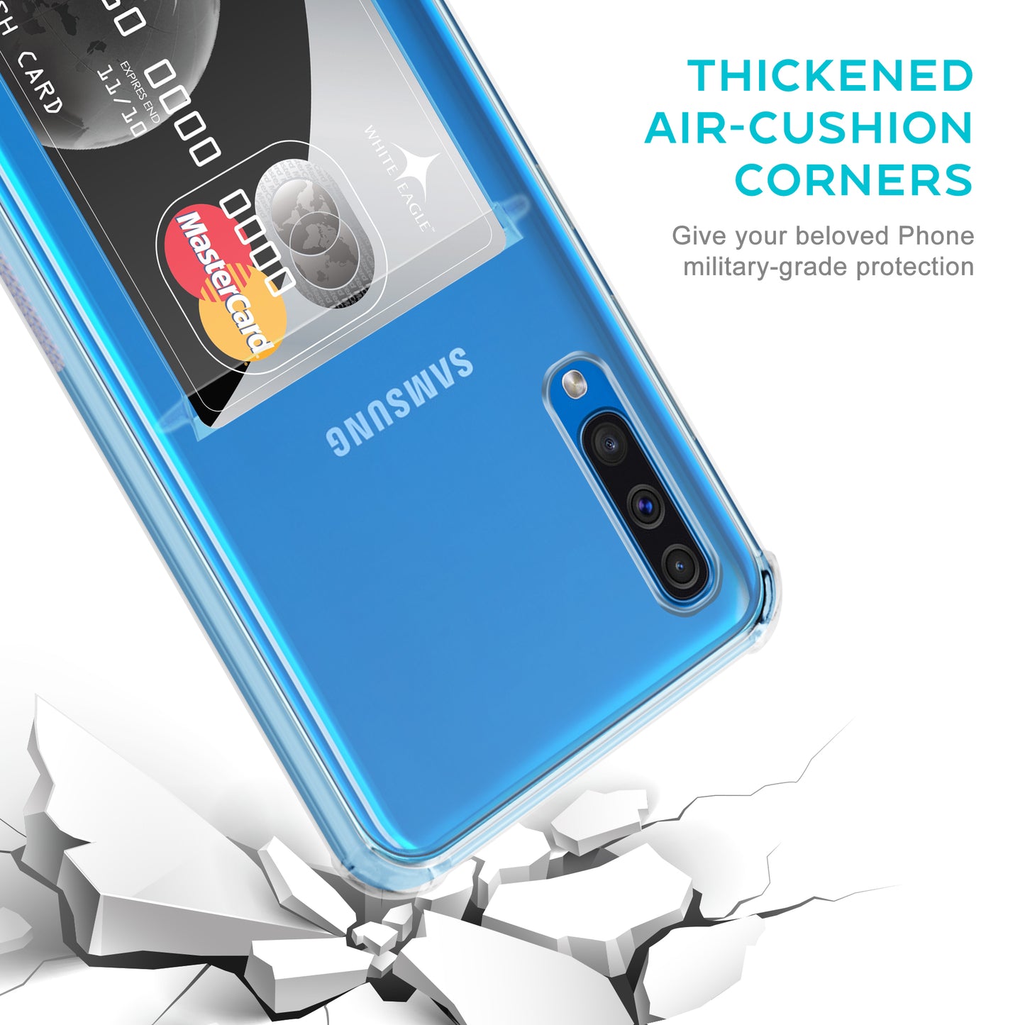 Card Holder Back Cover for Samsung Galaxy A50