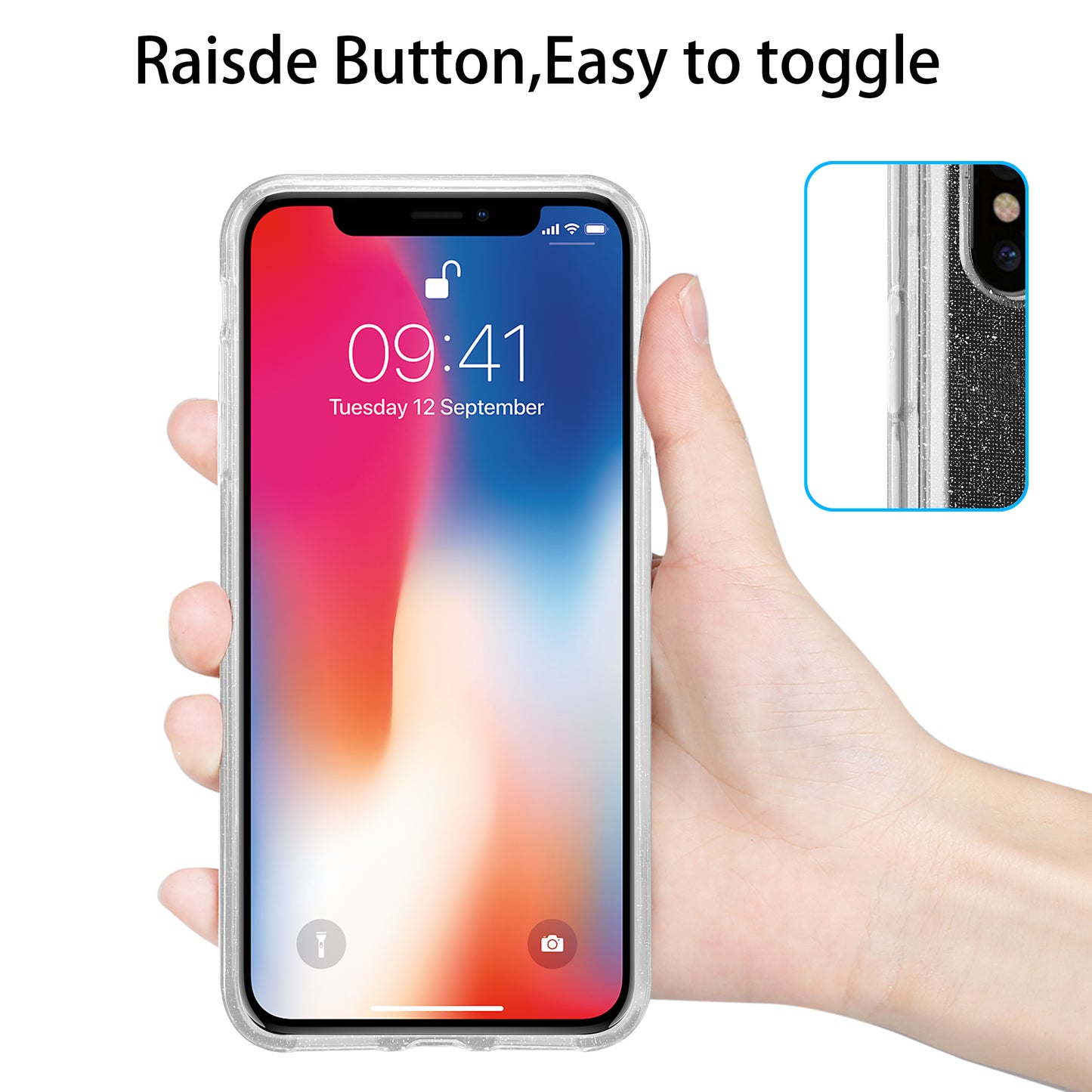 Liquid Crystal Glitter Back Cover for Apple iPhone X