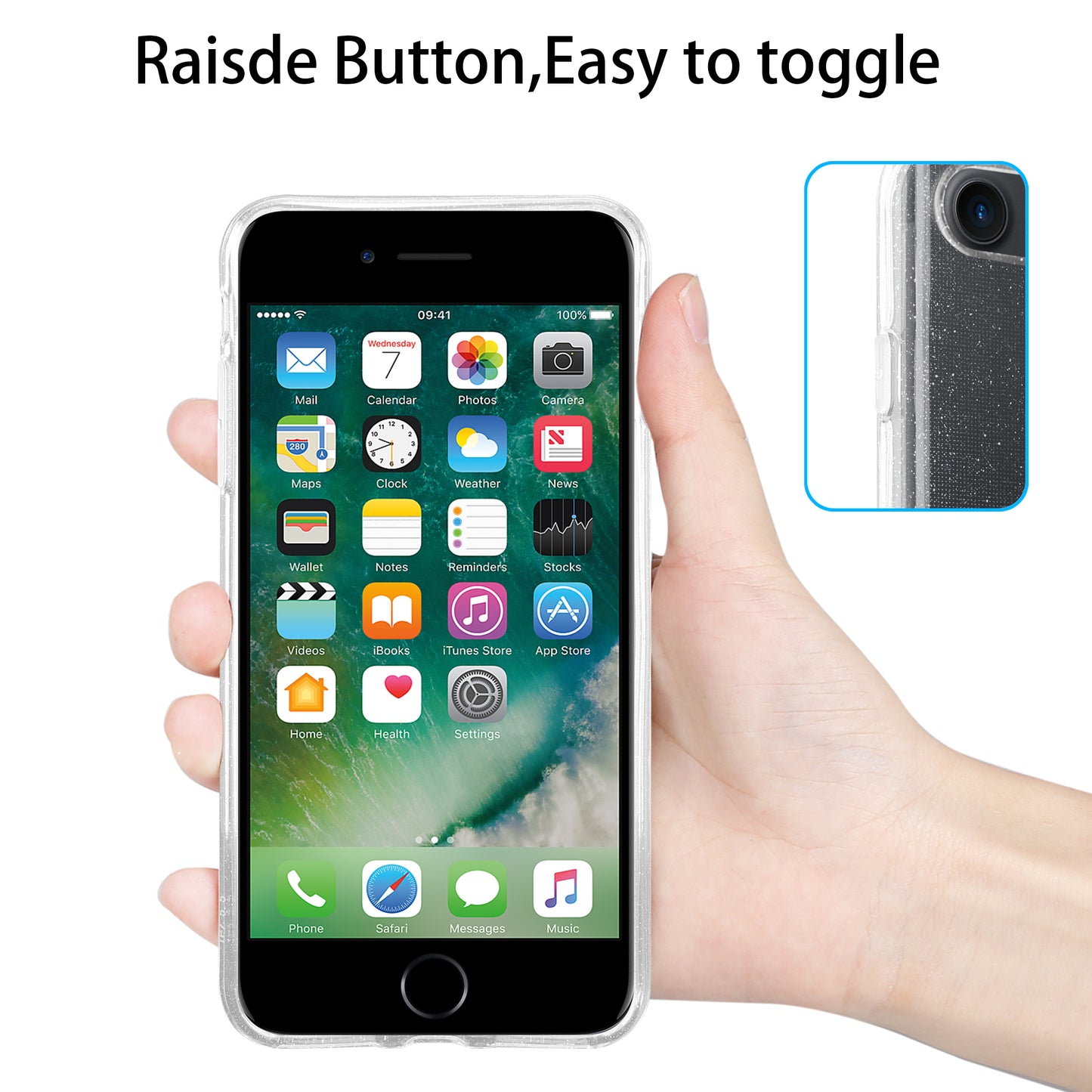 Liquid Crystal Glitter Back Cover for Apple iPhone 8