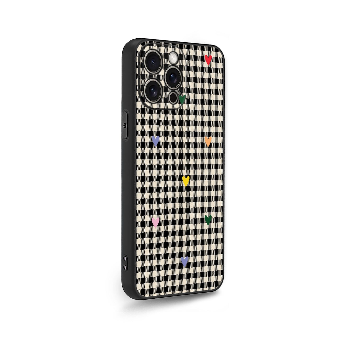 🧡 Retro Hearty Checkered Phone Case
