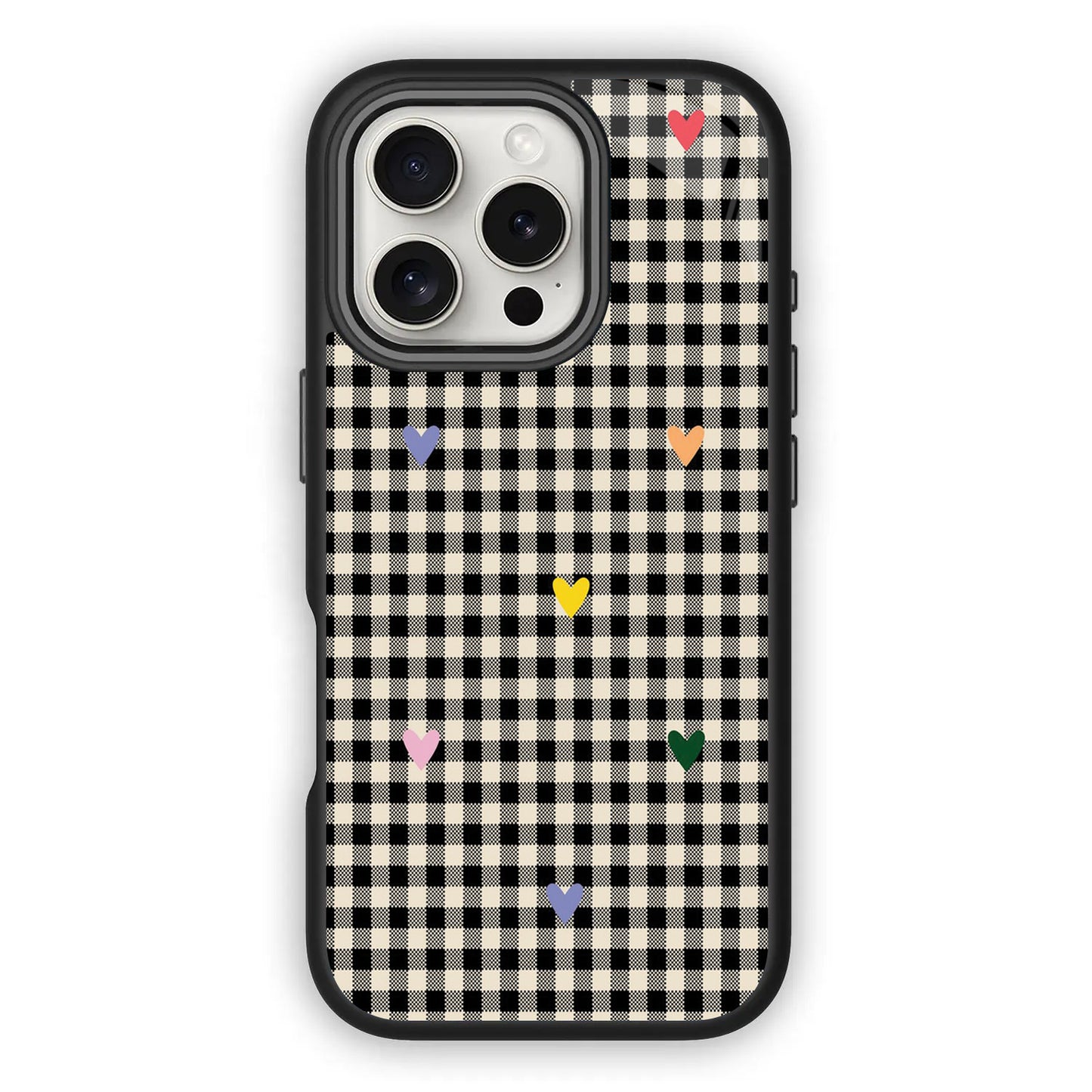 🧡 Retro Hearty Checkered Phone Case
