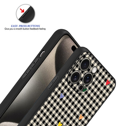 🧡 Retro Hearty Checkered Phone Case