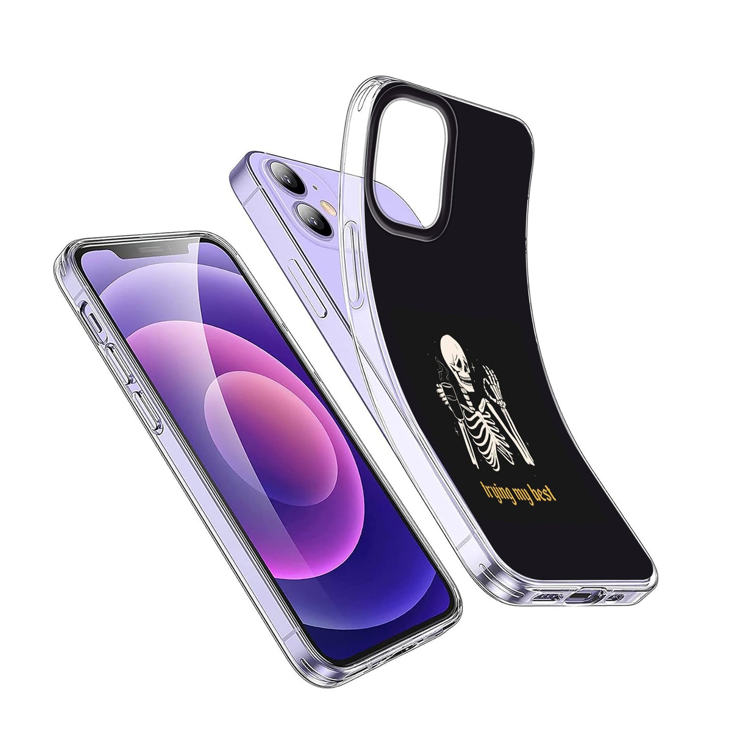Trying My Best ☠️✨ Skeleton Phone Case