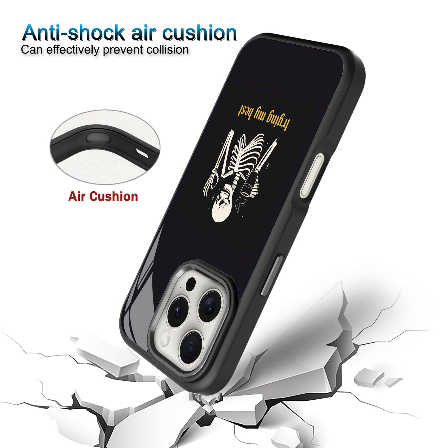 Trying My Best ☠️✨ Skeleton Phone Case