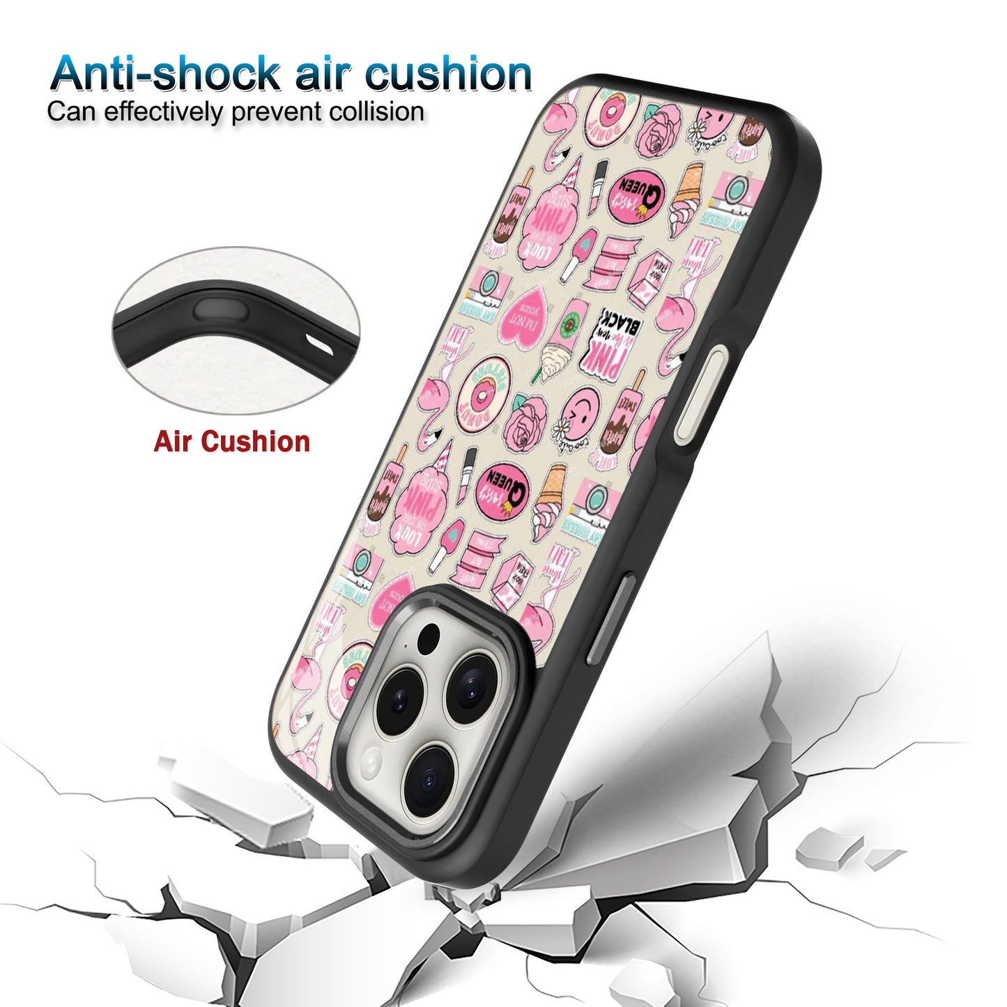 Pink Queen 👑💄 Girly Makeup Kit Phone Case