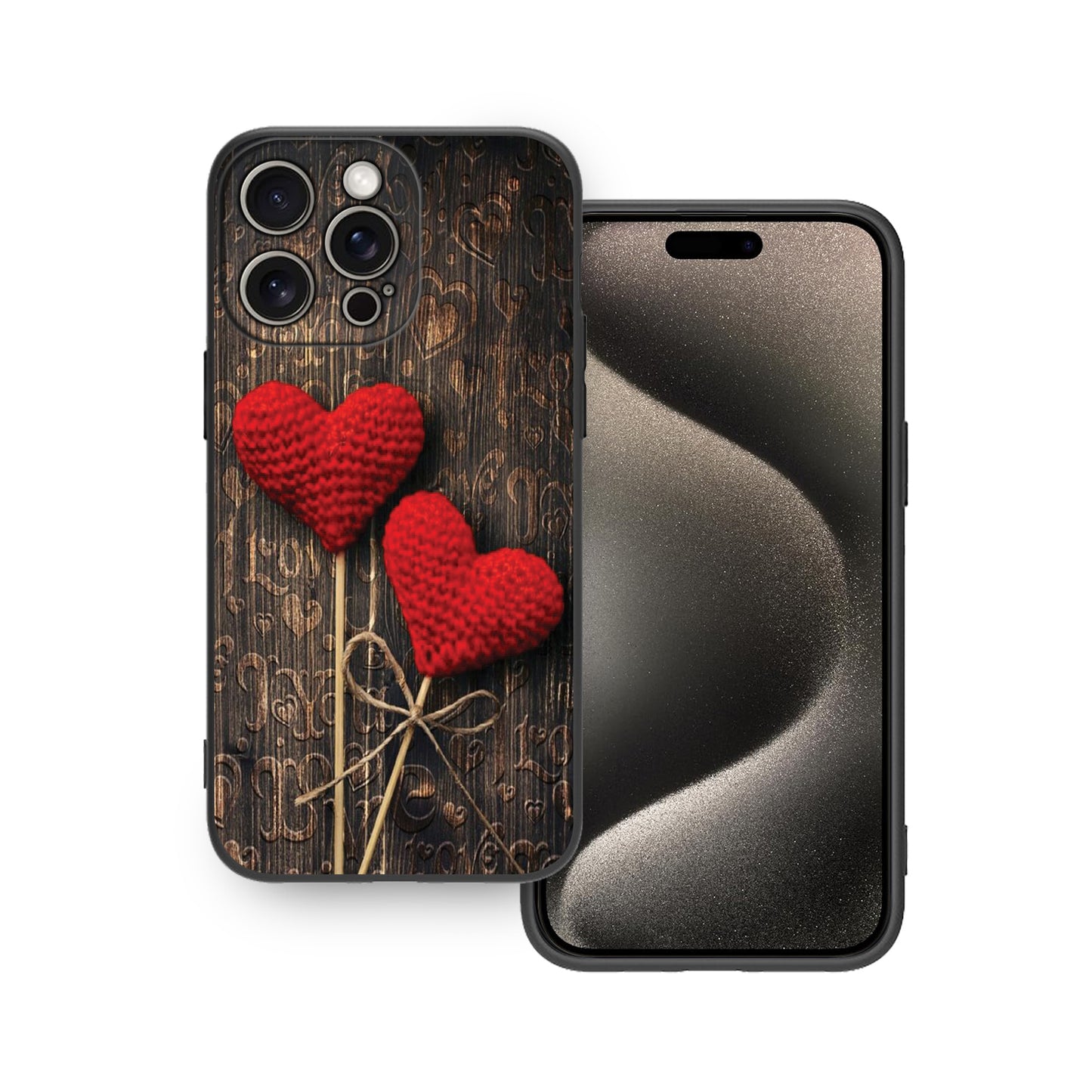 ❤️❤️ Two Red Love Hearts Phone Case