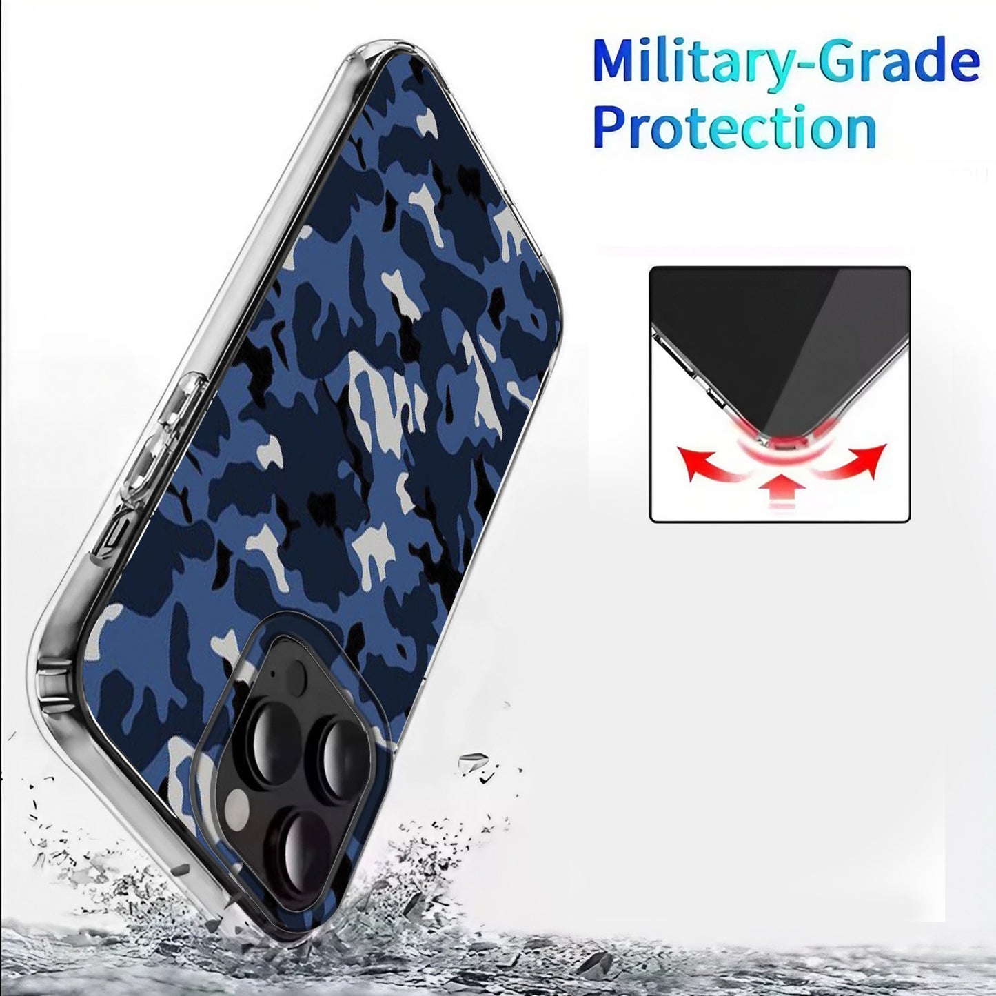 🔵🟤 Blue Camouflage Phone Case