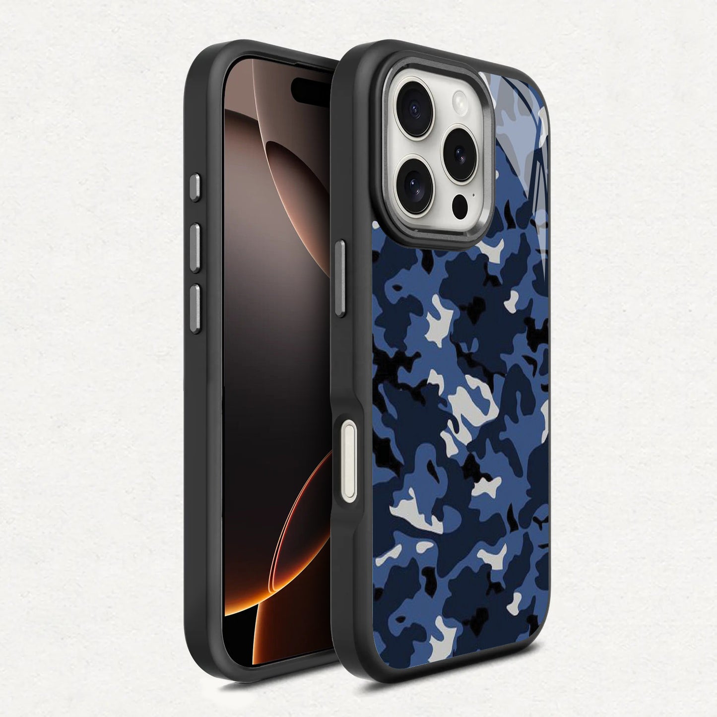 🔵🟤 Blue Camouflage Phone Case