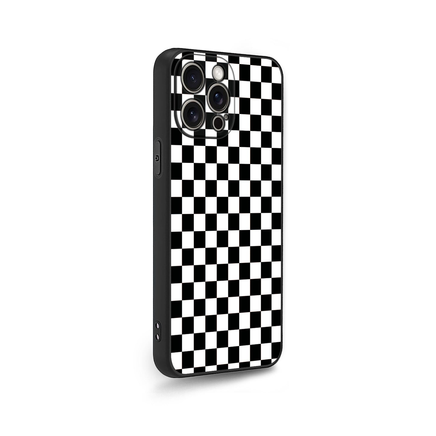 🏁 Black & White Checkered Pattern Phone Case