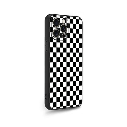 🏁 Black & White Checkered Pattern Phone Case