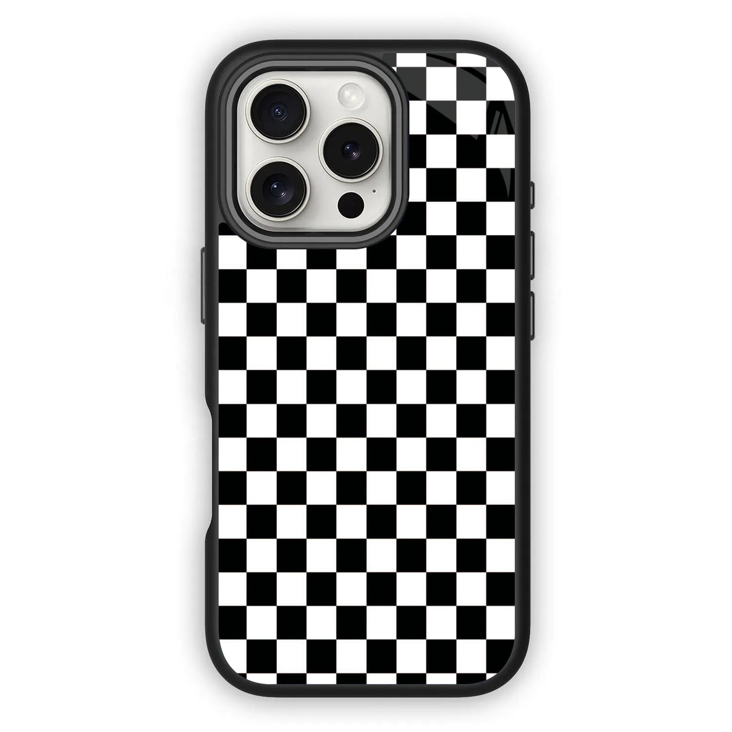 🏁 Black & White Checkered Pattern Phone Case