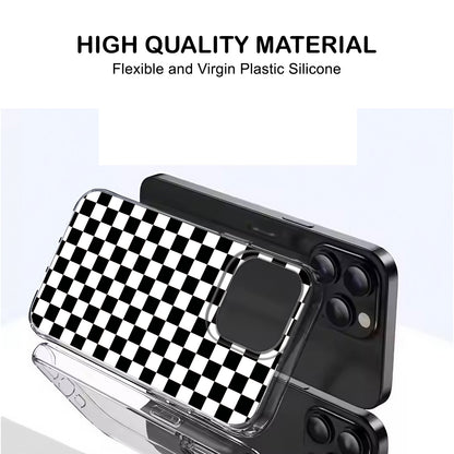 🏁 Black & White Checkered Pattern Phone Case