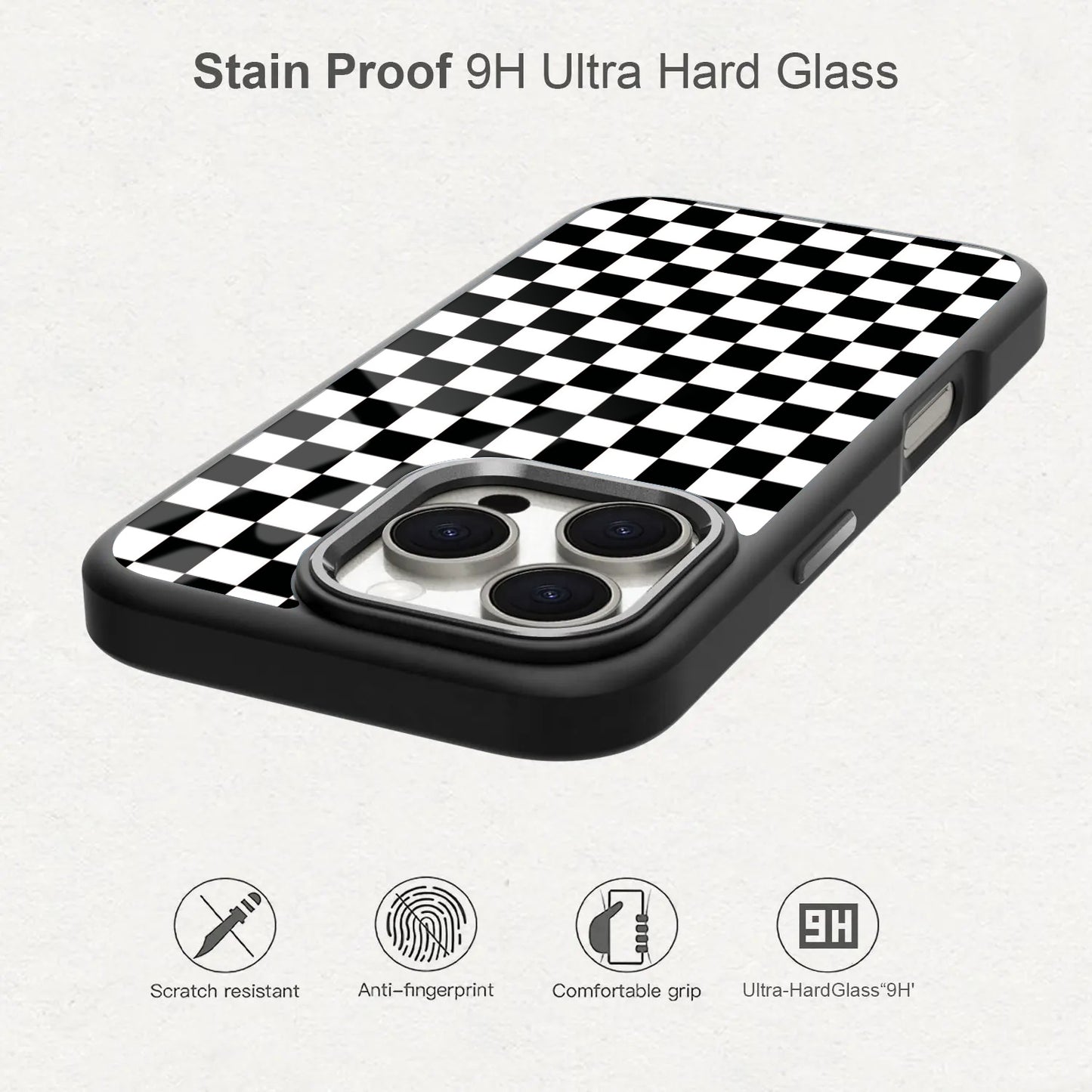 🏁 Black & White Checkered Pattern Phone Case
