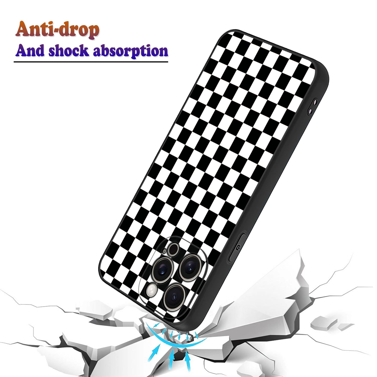 🏁 Black & White Checkered Pattern Phone Case