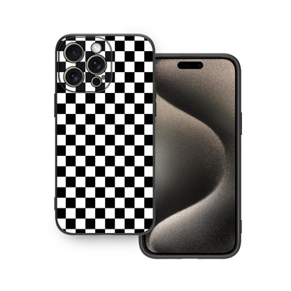 🏁 Black & White Checkered Pattern Phone Case