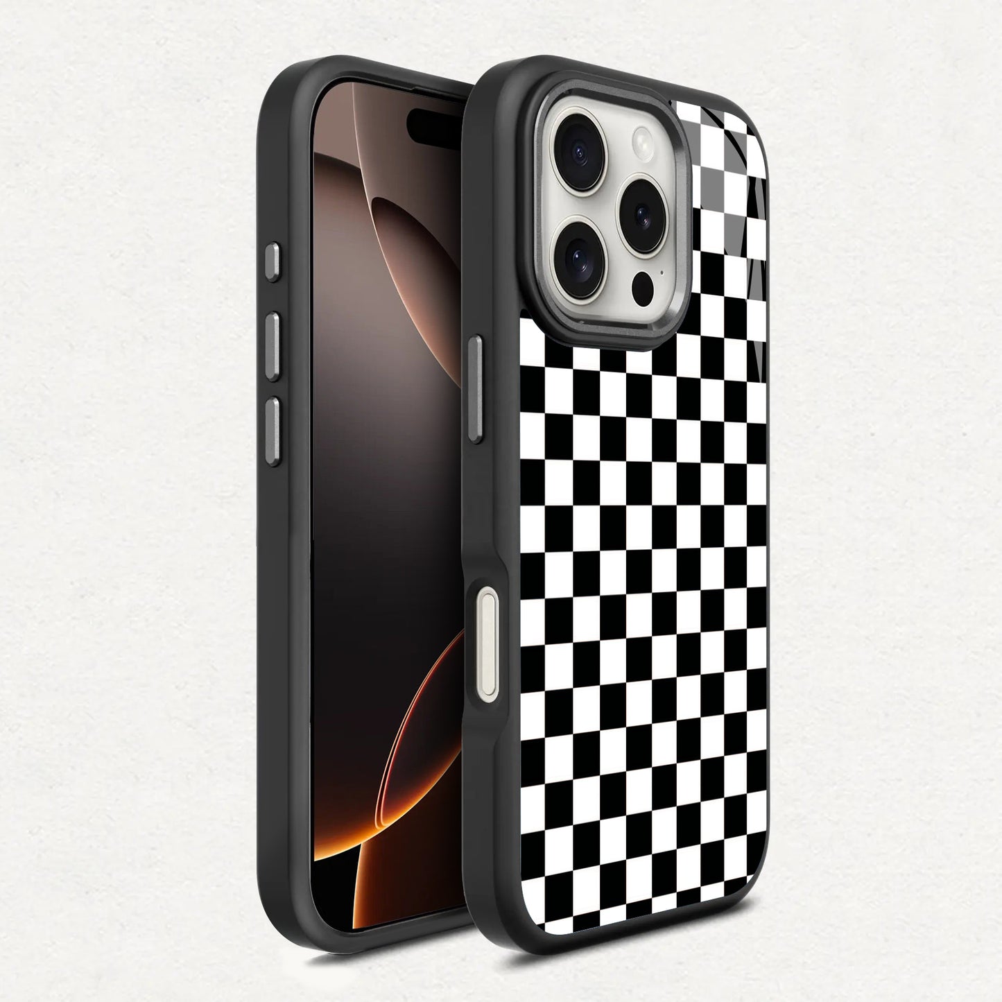 🏁 Black & White Checkered Pattern Phone Case
