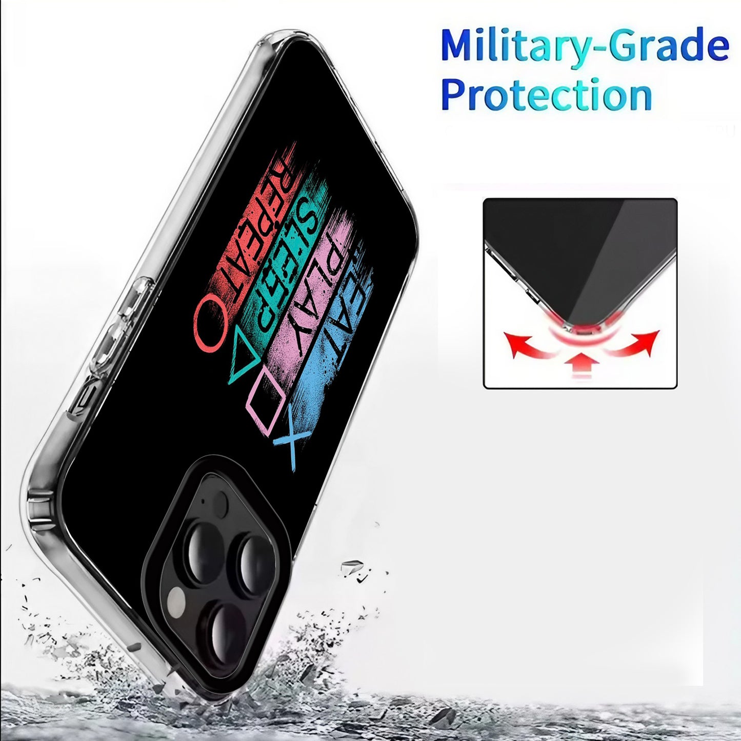 🍔🎮😴🔁 Eat Play Sleep Repeat Phone Case