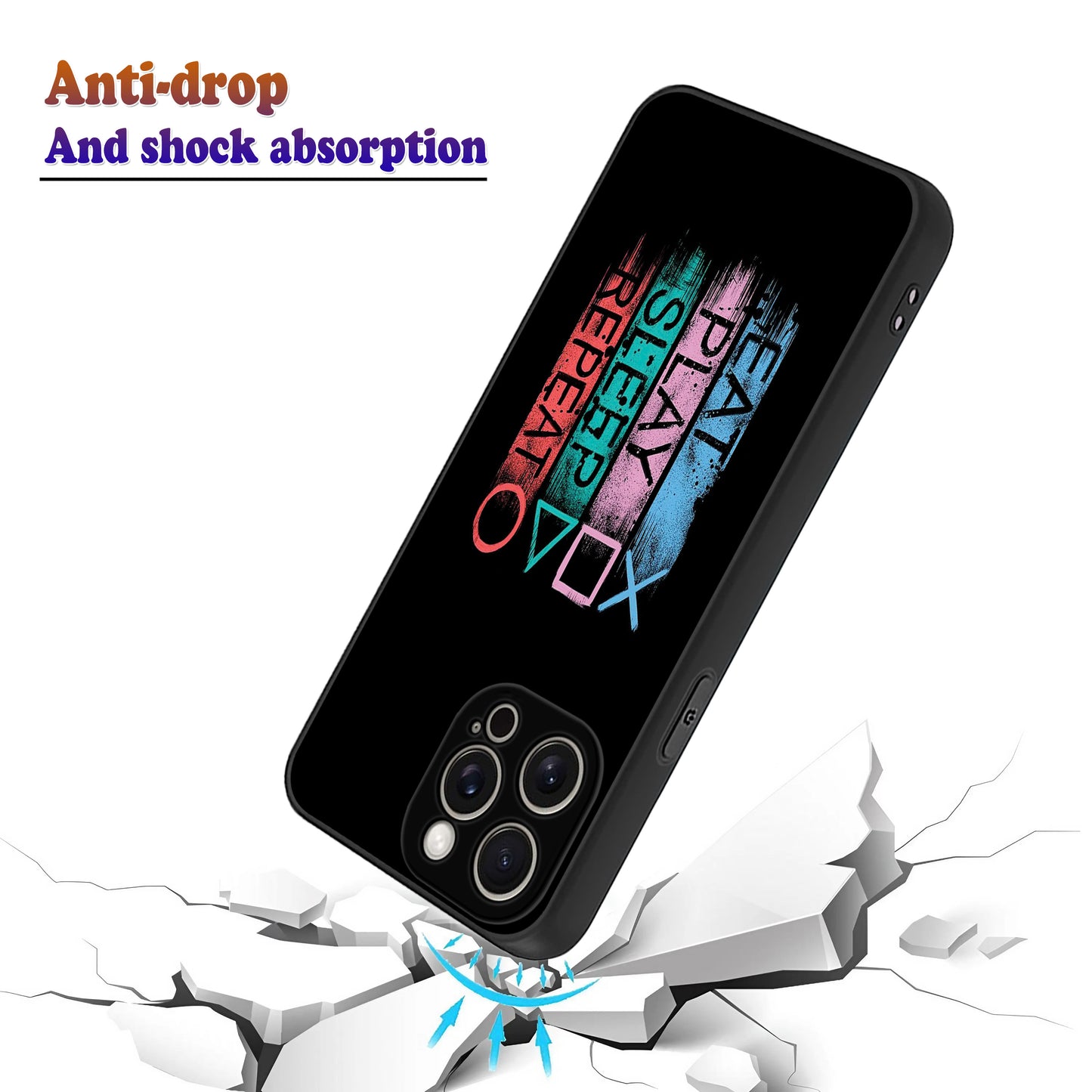 🍔🎮😴🔁 Eat Play Sleep Repeat Phone Case