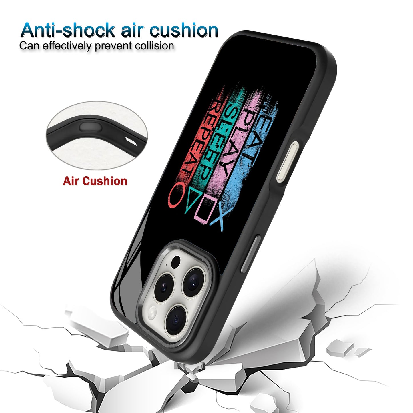 🍔🎮😴🔁 Eat Play Sleep Repeat Phone Case