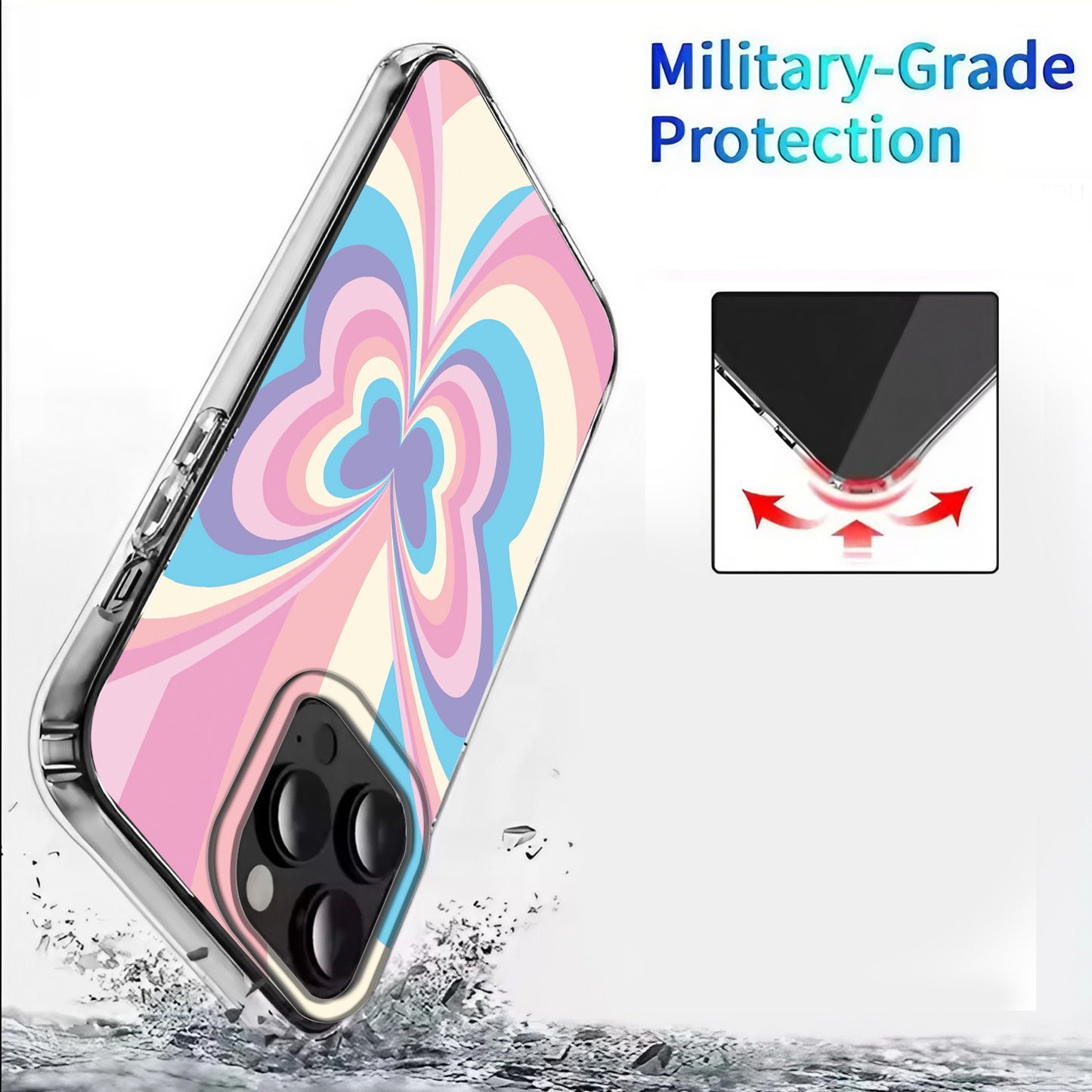 💙❤️🦋 Colorful Heart Butterfly Phone Case