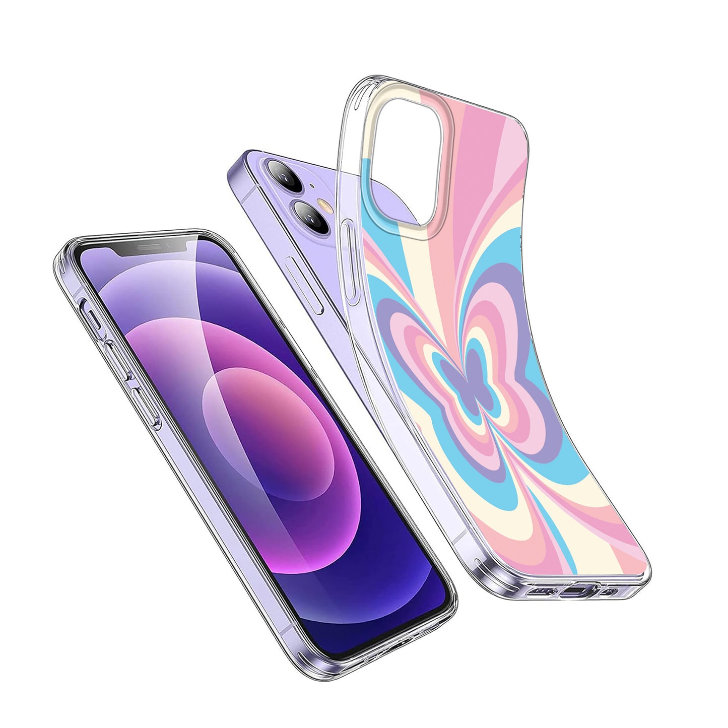 💙❤️🦋 Colorful Heart Butterfly Phone Case