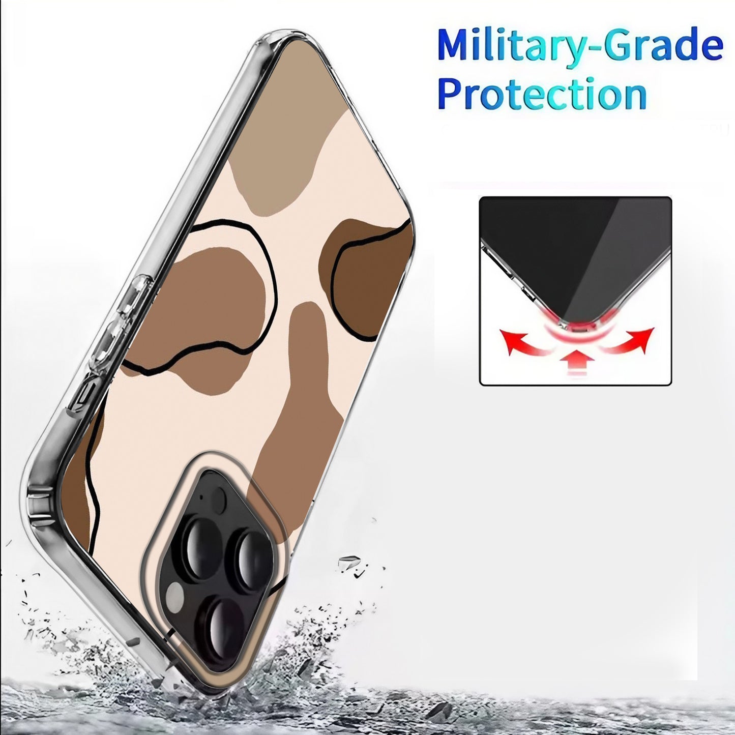 Elegant Beige & Green Fluid Art Phone Case