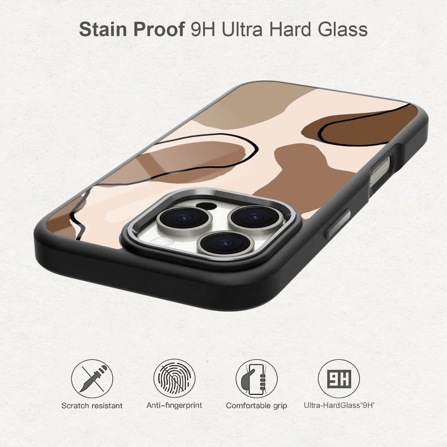 Elegant Beige & Green Fluid Art Phone Case